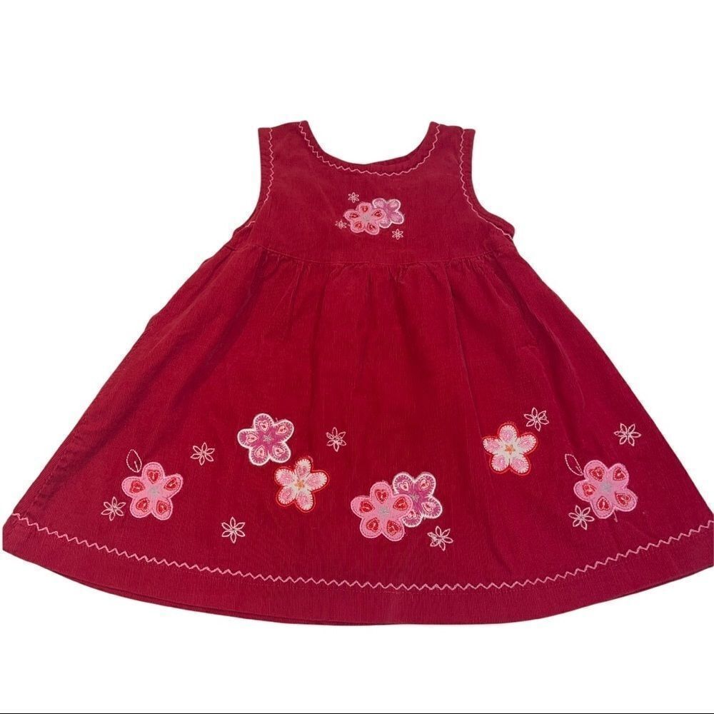 Blueberi Boulevard Red‎ Floral Corduroy Jumper